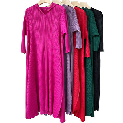 Women's Hooded Pleated Loose Maxi Dress - Wnkrs