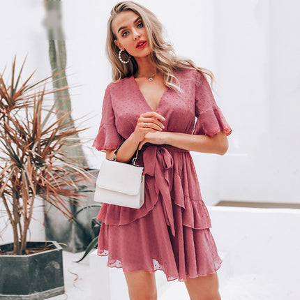 Bohemian Chiffon Dark Pink Dress - Wnkrs