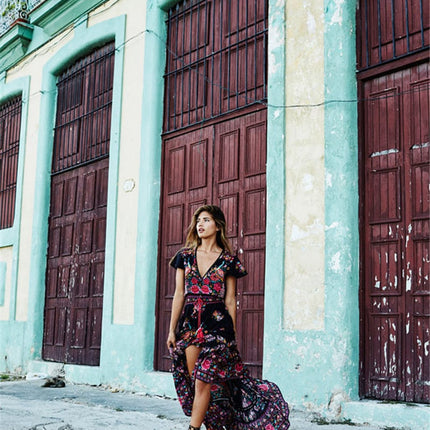 Women's Boho Floral Printed Maxi Dress - Wnkrs