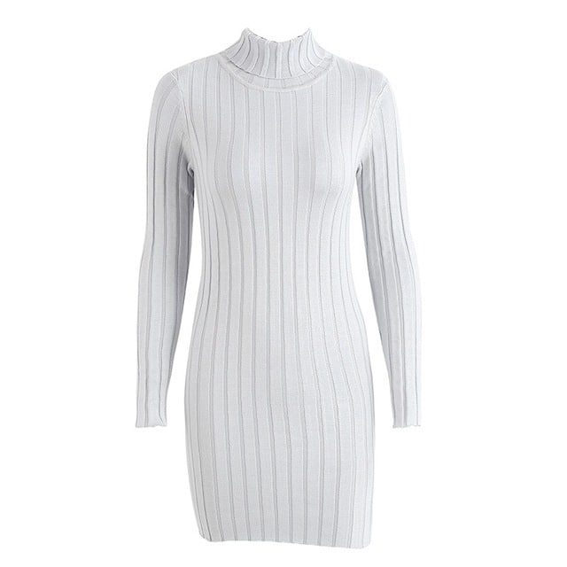 Women's Turtleneck Sweater Bodycon Dress - Wnkrs