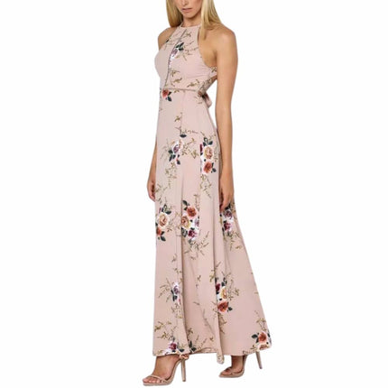 Women's Floral Printed Sleeveless Long Dress - Wnkrs