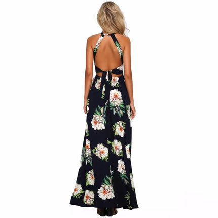 Women's Floral Printed Sleeveless Long Dress - Wnkrs