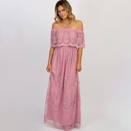 Off Shoulder Maxi Dress for Women - Wnkrs