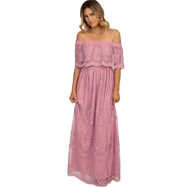 Off Shoulder Maxi Dress for Women - Wnkrs