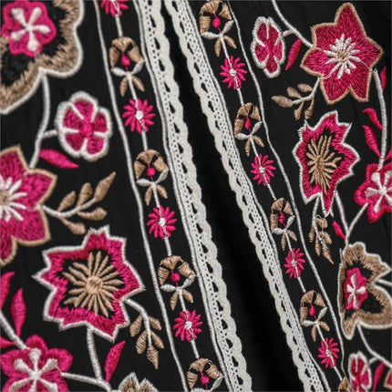 Embroidered Kaftan Midi Dress for Women - Wnkrs