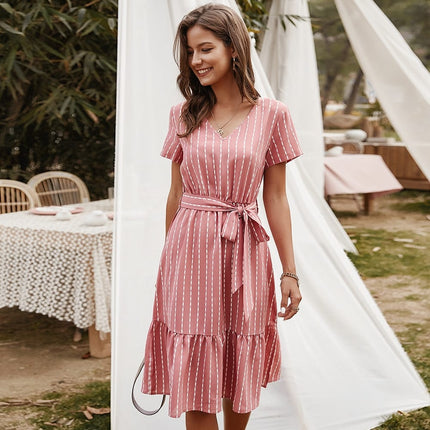Women's Gala Midi Dress in Stripped Print - Wnkrs