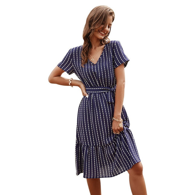 Women's Gala Midi Dress in Stripped Print - Wnkrs