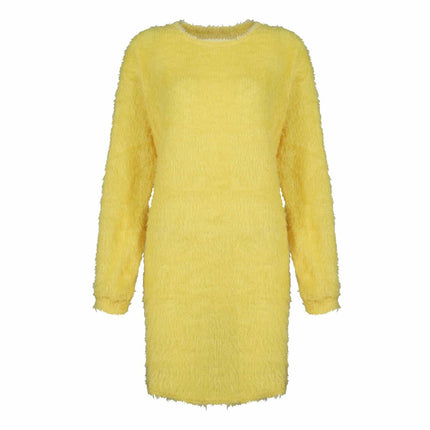 Solid Color Knitted Sweater Dress for Women - Wnkrs