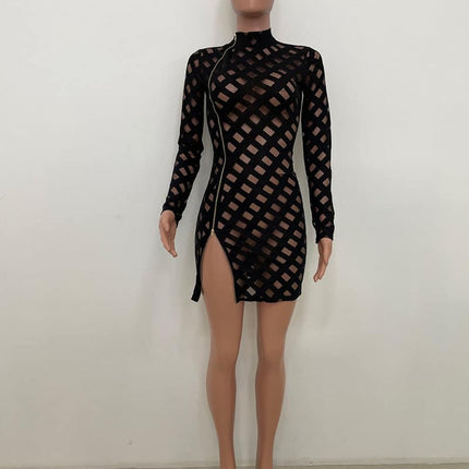 Women's Hollow Out Zipper Dress - Wnkrs