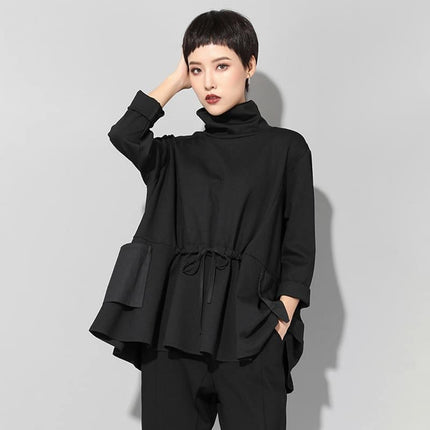 Women's Black Turtleneck Shirt - Wnkrs