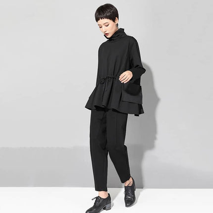 Women's Black Turtleneck Shirt - Wnkrs