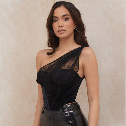 Women's Black Velvet Crop Top - Wnkrs