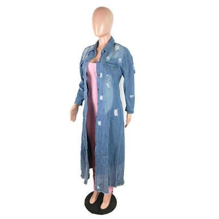 Women's Denim Long Jacket - Wnkrs