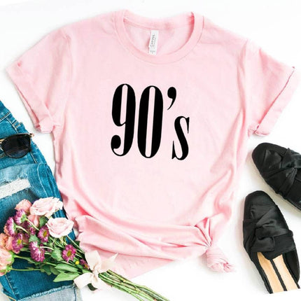 90's Letter Printed Party Women's T-Shirt - wnkrs