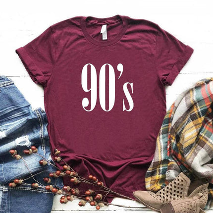 90's Letter Printed Party Women's T-Shirt - wnkrs