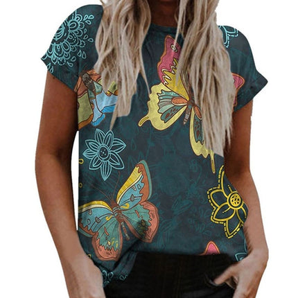 Women's Summer Butterfly Printed Blouse - Wnkrs