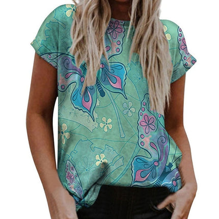 Women's Summer Butterfly Printed Blouse - Wnkrs