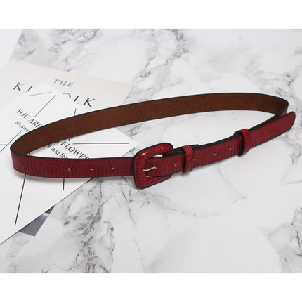 PU Leather Square Buckle Belt - Wnkrs