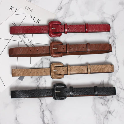 PU Leather Square Buckle Belt - Wnkrs