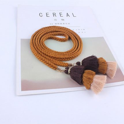 Women's Boho Rope Belt with Tassel - Wnkrs