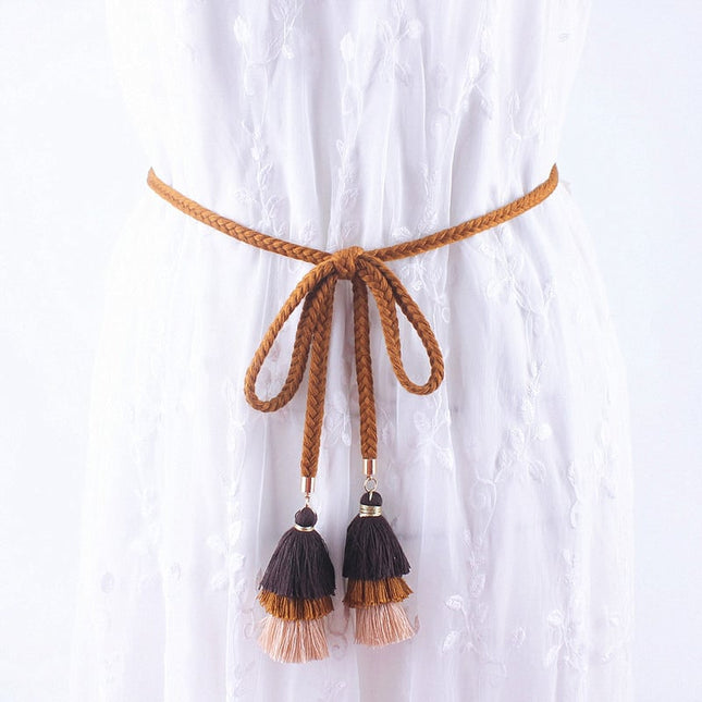 Women's Boho Rope Belt with Tassel - Wnkrs