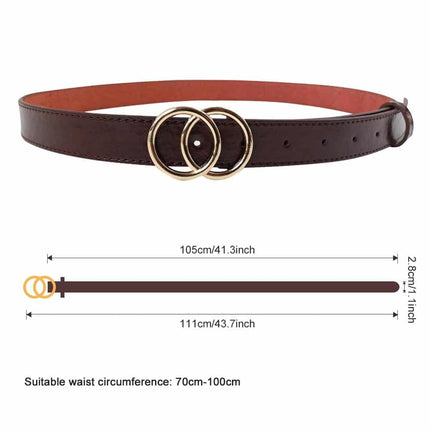 Vintage Leather Double Ring Buckle Belt - Wnkrs