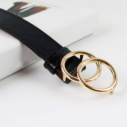 Vintage Leather Double Ring Buckle Belt - Wnkrs
