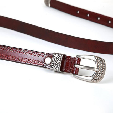 Women's Boho Cowhide Leather Belt - Wnkrs