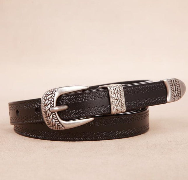 Women's Boho Cowhide Leather Belt - Wnkrs