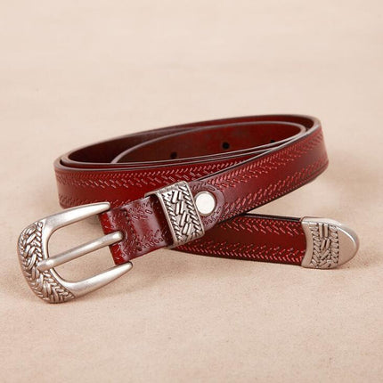 Women's Boho Cowhide Leather Belt - Wnkrs