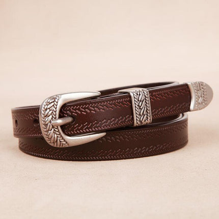 Women's Boho Cowhide Leather Belt - Wnkrs