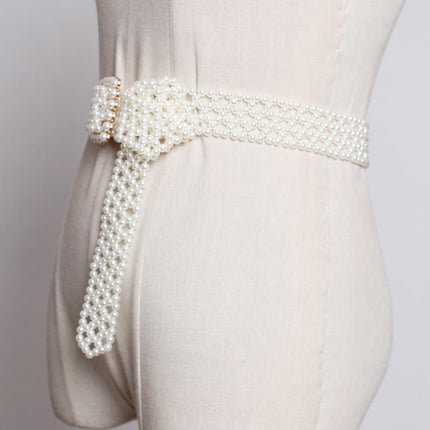 Women's Long Wide Belt with Pearls - Wnkrs