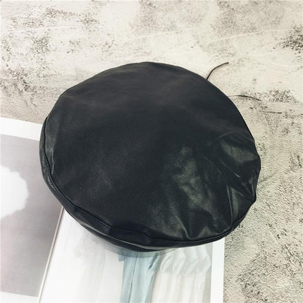 90s Retro Style Leather Women's Beret Hat - wnkrs