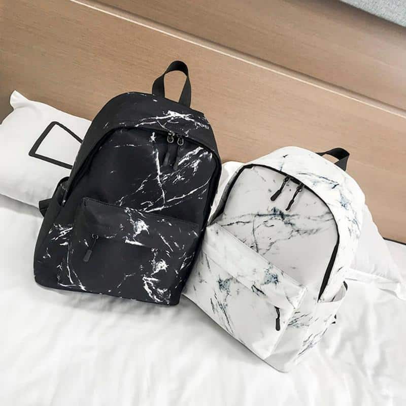 Marble Print Travel Backpack
