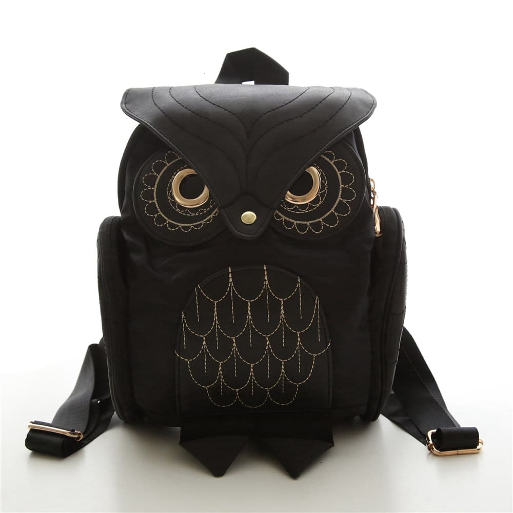 Fashion Owl Printed Women's PU Leather Backpack