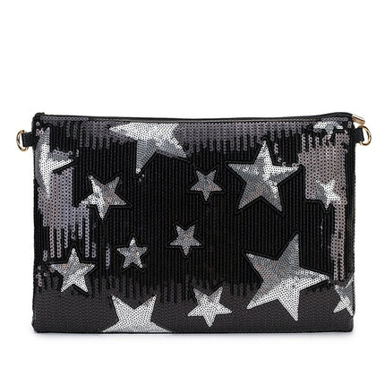 Women's Star Pattern Sequined Clutch - Wnkrs