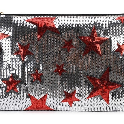 Women's Star Pattern Sequined Clutch - Wnkrs