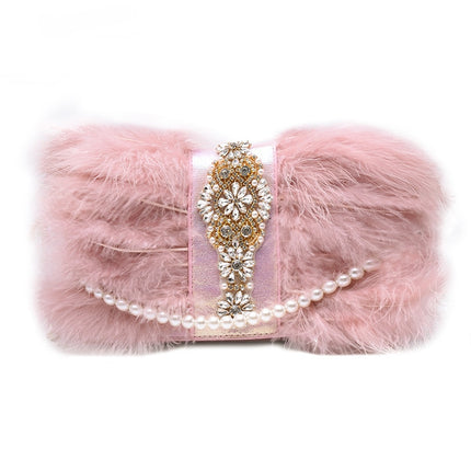 Women's Fur and Pearls Mini Evening Bag - Wnkrs