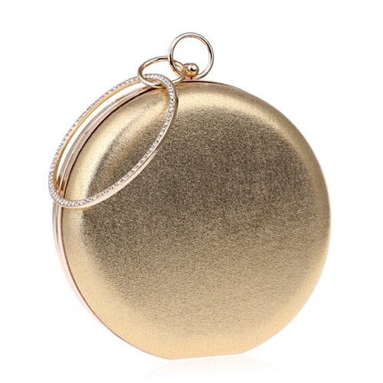 Women's Metallic Round Evening Bag - Wnkrs