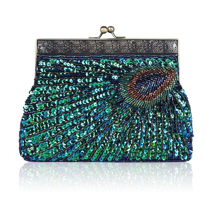 Women's Peacock Sequined Clutch