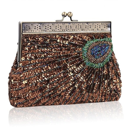 Women's Peacock Sequined Clutch - Wnkrs