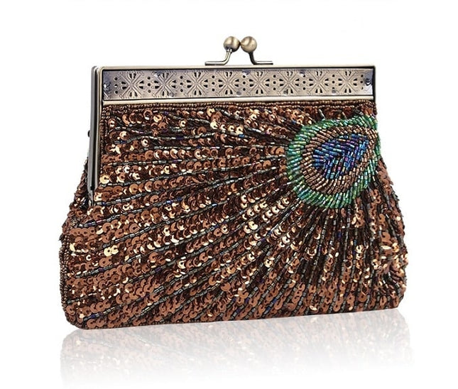 Women's Peacock Sequined Clutch - Wnkrs