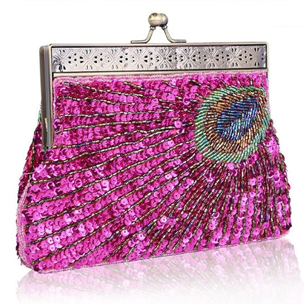 Women's Peacock Sequined Clutch - Wnkrs