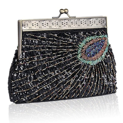 Women's Peacock Sequined Clutch - Wnkrs