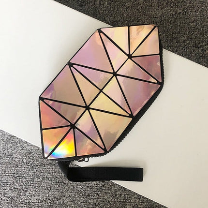 Geometric Style Holographic Mosaic Cosmetic Bag - Wnkrs