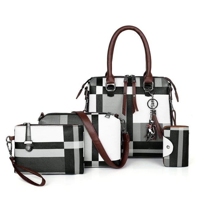 Set of Four Plaid Women's Handbags - Wnkrs