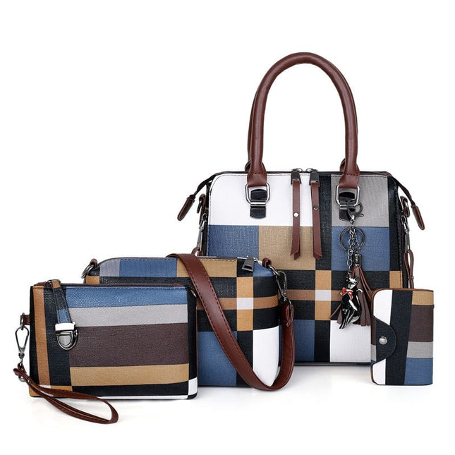 Set of Four Plaid Women's Handbags - Wnkrs