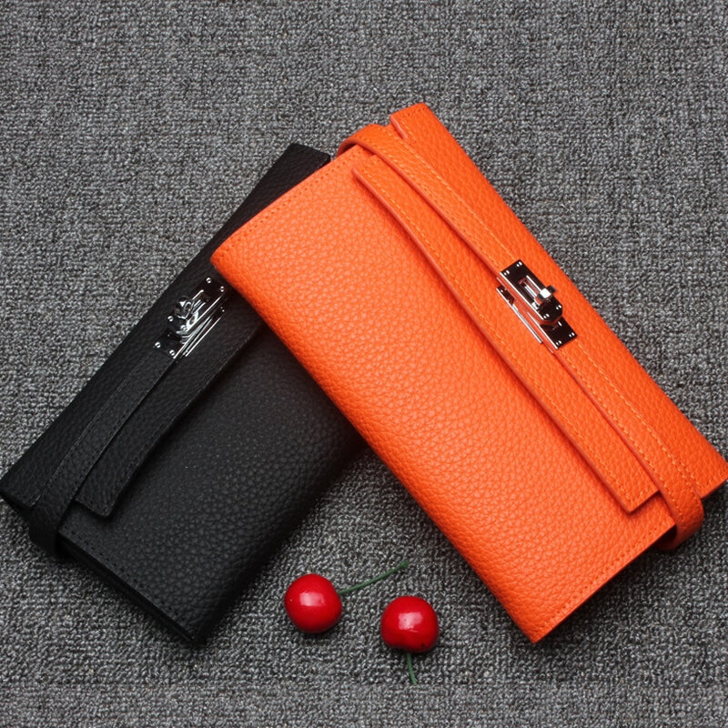 Elegant Bright Color Cowhide Women’s Wallet