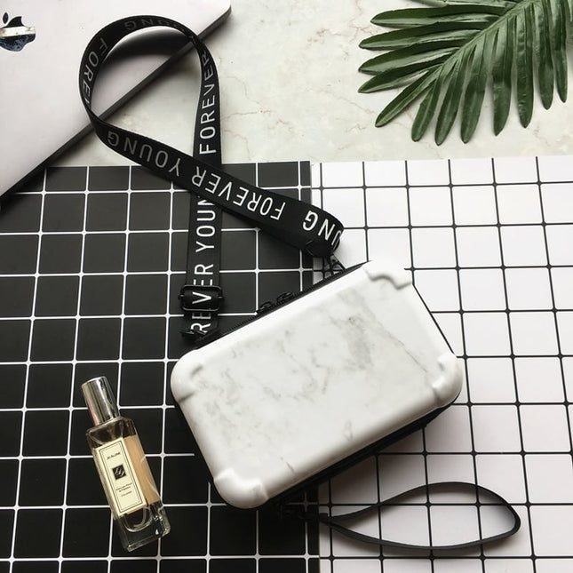Women's Marble Patterned Mini Shoulder Bag - Wnkrs