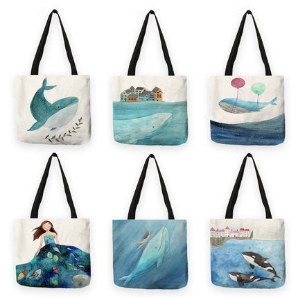 Whale Print Tote Bag - Wnkrs